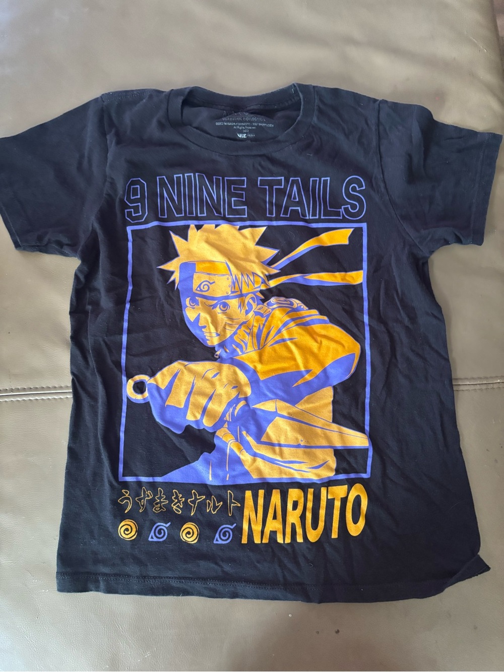 Naruto Kids' Graphic Tee - Black with Yellow & Blue Design